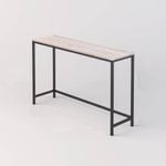 Natural Wood & White Console Table for Narrow Entryways