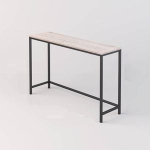 Natural Wood & White Console Table for Narrow Entryways