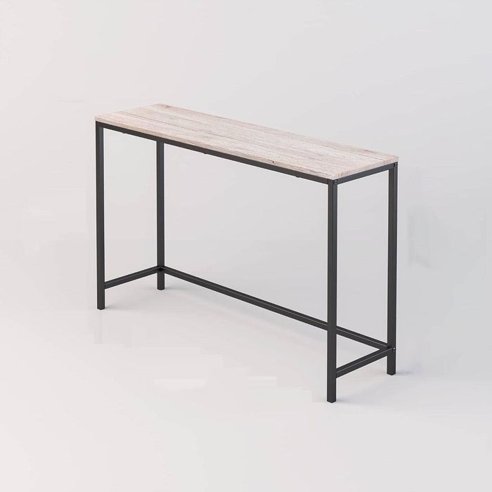 Natural Wood & White Console Table for Narrow Entryways