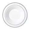 6x 6pc Partyware Reusable Heavy Duty Bowl Set W/ Silver Lining 190mm White