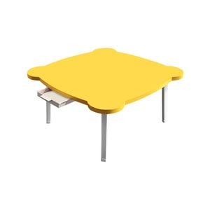 SOGA Yellow Minimalist Cat Ear Portable Floor Table