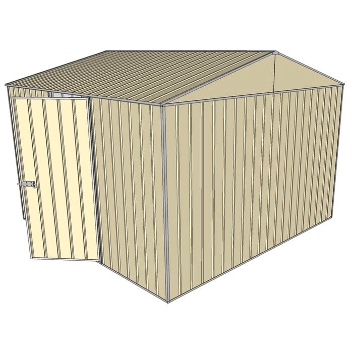 Build-a-Shed 3.0 x 3.0 x 2.3m Gable Single Hinged Side Door Shed - Cream