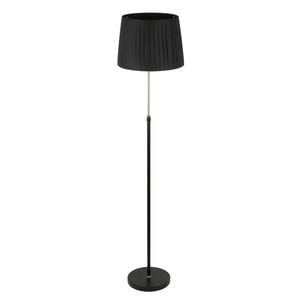 Cla Lighting Crecer Interior Height Adjustable Slanted Pleated Shade Floor Lamp With Black Shade And Antique Brass Highlight