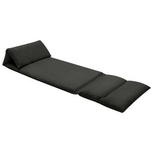 vidaXL Folding Floor Chair Black Microfibre Home Lounger