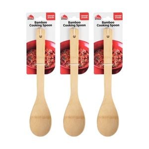 3PK Culinary Kitchen Lightweight Cooking Spoon W/ Hanging Hole Utensil Bamboo