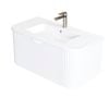 CIBO 900mm White Ripple Luxe Vanity With Ceramic Top & Integrated Basin