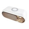 Bluetooth Speaker With 15w Wireless Charger Digital Alarm Clocks (White)