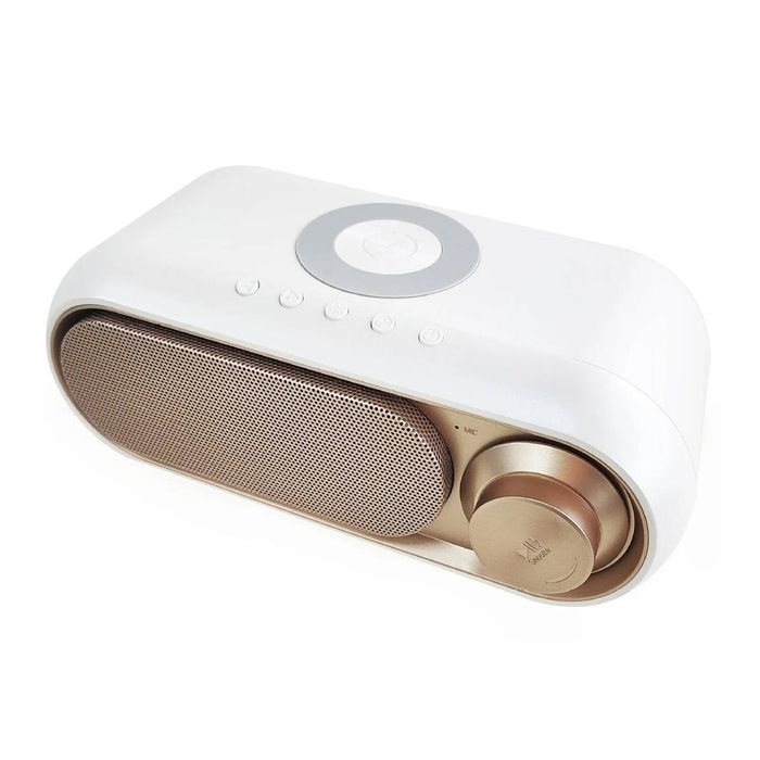 Bluetooth Speaker With 15w Wireless Charger Digital Alarm Clocks (White)