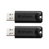 2x Verbatim Store'n'go Pinstripe Usb 3.0 Drive 16gb Black