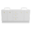 New England Joinery 1800mm Diadem Double Basin SilkSurface Top Floor Standing Vanity