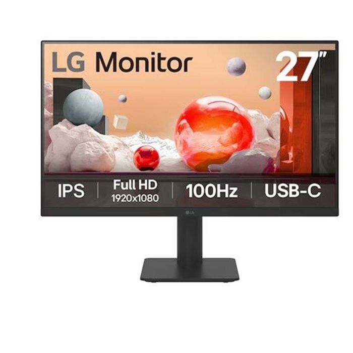 Lg 27' Ips Full Hd Monitor With Usb-c, 3-side Borderless, Tilt/height Stand