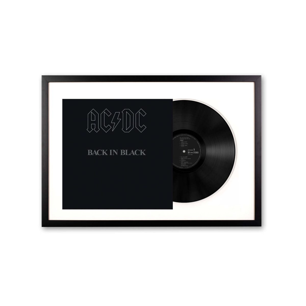 Framed AC/DC Back In Black Vinyl Album Art - Bunnings Australia