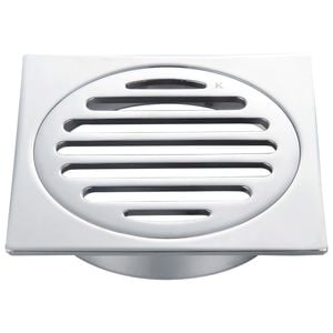 Kinetic 100mm Chrome Brass Square Floor Grate