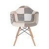SK Designer Living | Replica Eames DAW Eiffel Chair | Fabric & Natural - Multicoloured V3