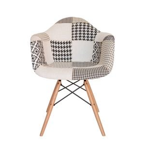 SK Designer Living | Replica Eames DAW Eiffel Chair | Fabric & Natural - Multicoloured V3