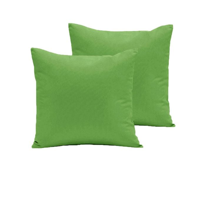 Bloomington Pair of 280TC Polyester Cotton European Pillowcases 64 x 64 cm Lime