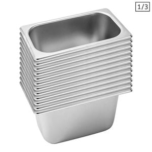 SOGA 12X 1/3 GN Pans Stainless Steel 15cm Deep