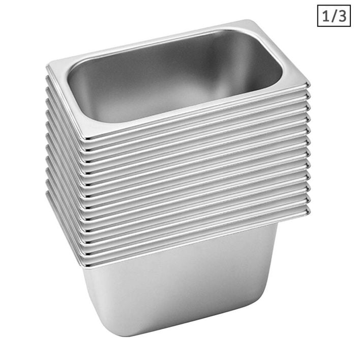 SOGA 12X 1/3 GN Pans Stainless Steel 15cm Deep