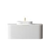 Attica Bentwood 1200mm Satin White Fluted Wall Hung Curve Vanity With Matte White Stone Top