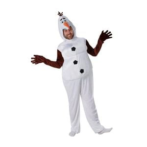 Disney Frozen Olaf Halloween Costume for Kids Official Licensed Jumpsuit with Snowman Headpiece, White Colour, Standard