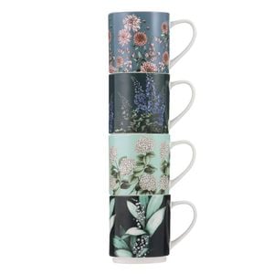 Ashdene Secret Garden Set of 4 Stackable Mugs - Blue