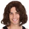 S WAVY WIG Curly Long Hair Disco Punk Rock Party Costume 60s 70s Brown