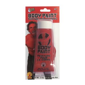 Body/Face 100ml Paint Creme Tube Mardi Gras Celebration Washable Makeup Red
