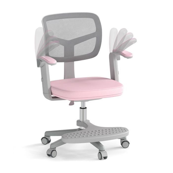 Costway Kids Swivel Chair Height Adjustable Computer Desk Chair Pink