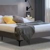 Istyle Modern Classic Cristian King Single Velvet Bed Frame Grey with Black Legs