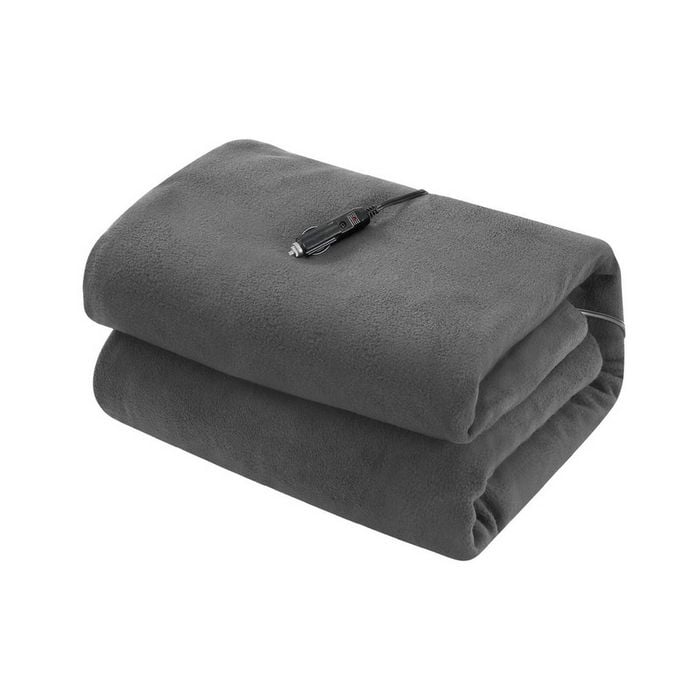 Giselle Heated Electric Car Blanket Throw Rug Grey