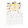 Advwin 12 PU Drawer Storage Cabinet, Multi-Height Shelves, 2-in-1 Vanity Table