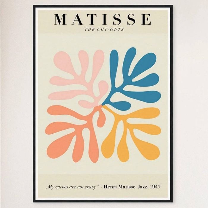 Galrie Henri Matisse Jazz CutOuts Modernist Art Print (1947) for Home Decor, Black Frame, A1 60 x 84cm (23 x 33inch)