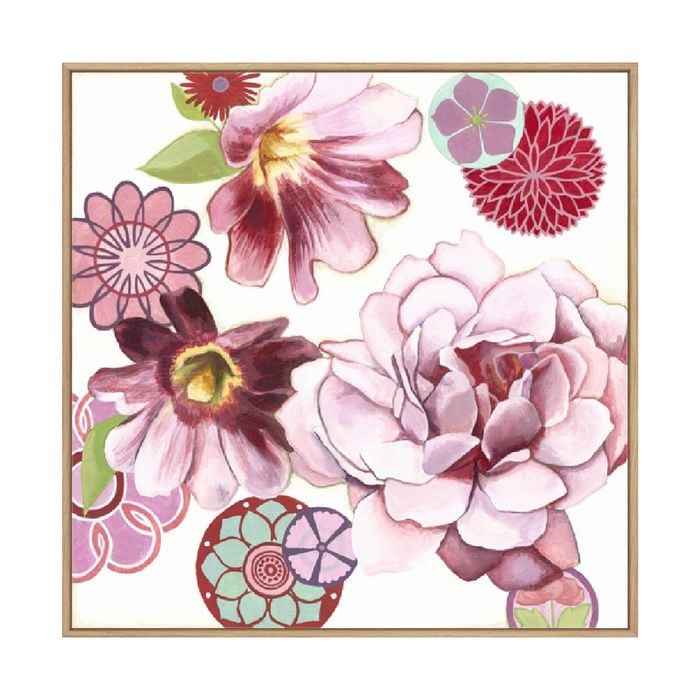 Artey | Petal Profusion II - Framed Canvas - Natural Frame - 140 x 140cm