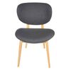SK Designer Living | Nobu Upholstered Dining Chair | Natural Legs - Dark Grey Fabric