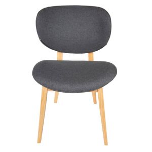 SK Designer Living | Nobu Upholstered Dining Chair | Natural Legs - Dark Grey Fabric
