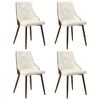 Oikiture Dining Chairs Kitchen Accent Lounge PU Leather x4 White