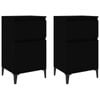 vidaXL Bedside Tables Nightstand Bedroom Lamp Stand Drawer Cabinet 2 pcs Black