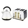 Morphy Richards Ascend Soft Gold 1.5l Kettle & 4 Slice Toaster - White