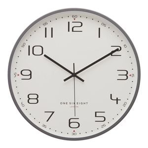 One Six Eight London Carmen Cool Grey 30cm Silent Wall Clock