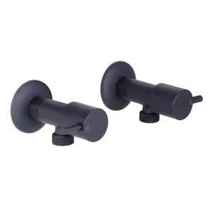 Mondella Black Matte Resonance 1/4 Turn Pin Lever Washing Machine Set
