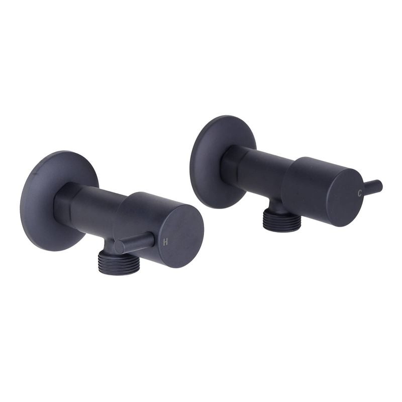 Black Matte Resonance 1/4 Turn Pin Lever Washing Machine Set