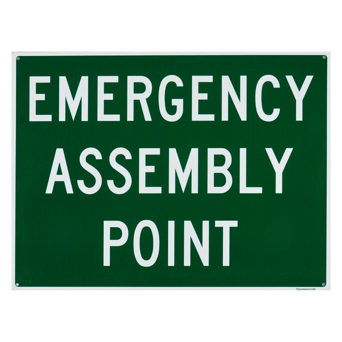 Sandleford 450 x 600mm Emergency Assembly Point Plastic Sign