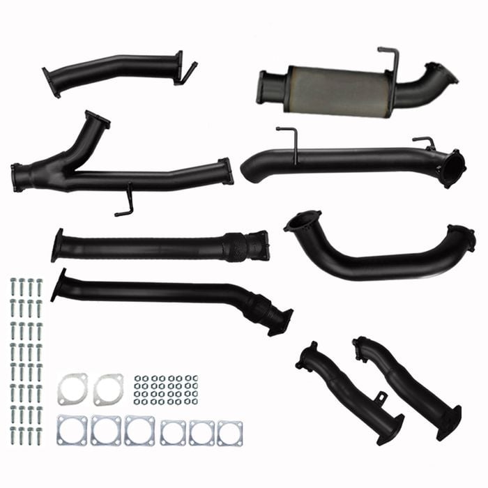 Ignite Exhausts Toyota Landcruiser 200 Series 4.5L V8 Twin 3" To Single 3.5" Turbo Back No Cats With Middle Muffler & Rear Pipe
