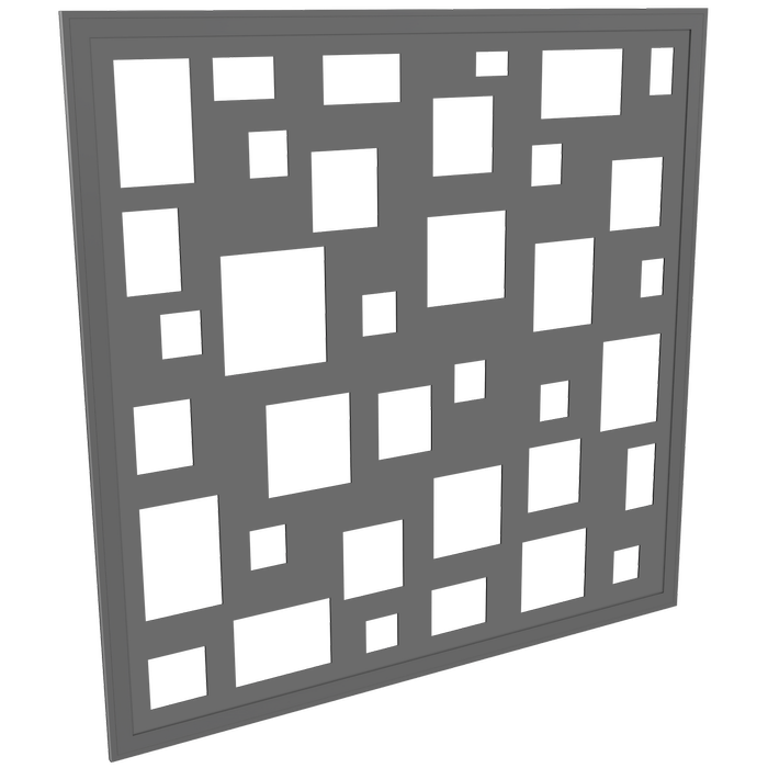 ProtectorAl 300 - 940 x 300 - 940mm Light Charcoal Squares Framed Composite Decorative Panel