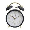 Lvd Blake Metal Analogue Alarm Clock Bedroom Decor 16cm Black/white/gold
