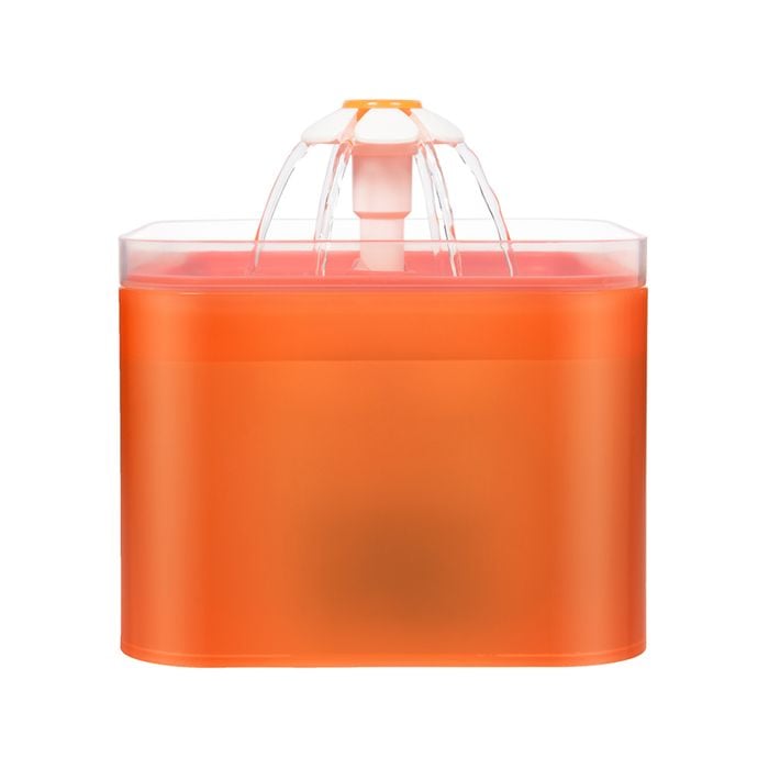 Yes4pets Dog Cat Water Feeder Automatic Electric Pet Water Fountain  Bowl Dispenser W Led Orange