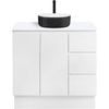 CIBO 900mm White Nordic Full Height Bathroom Vanity With Black And White Basin - White