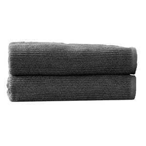 2pc Renee Taylor Bath Sheet Set Cobblestone 650 Gsm Cotton Ribbed Granite