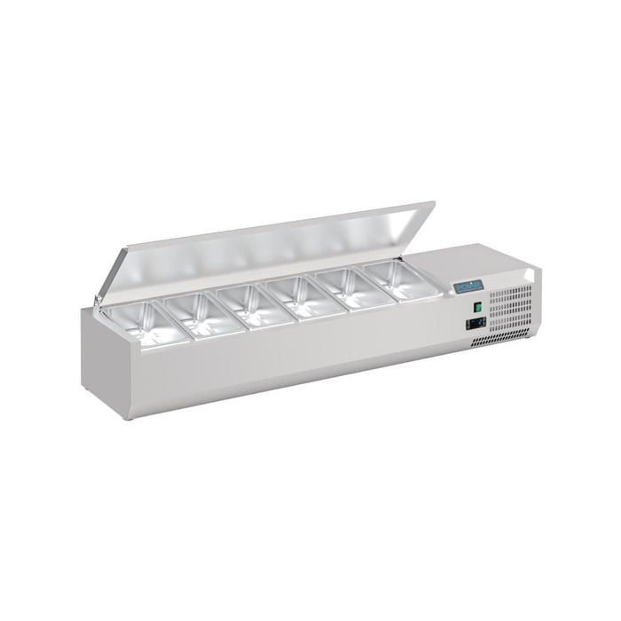Polar G-series Countertop Prep Fridge With Lid 6x 1/4gn - Countertop Prep Fridges (da680-a)