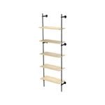 Flexi Storage Studio Black And Oak 1 Bay 5 Wall Shelf Kit